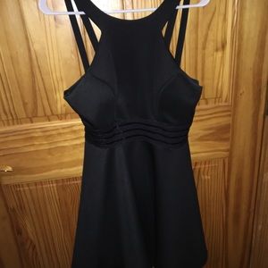 Black fit and flare mini dress